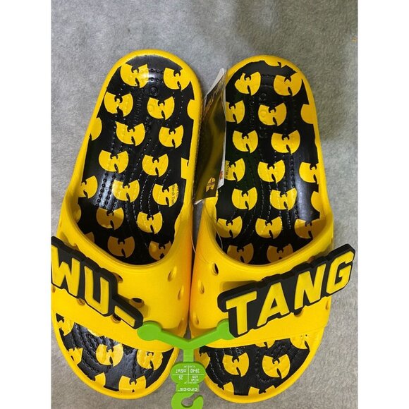 Wu-Tang x Crocs Yellow Sandals Slides Shoes Mens 7 Womens 9 Yellow/Black NWT New